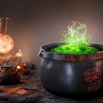 large-cauldron-with-green-potion-on-table-with-witchcraft_76964-366